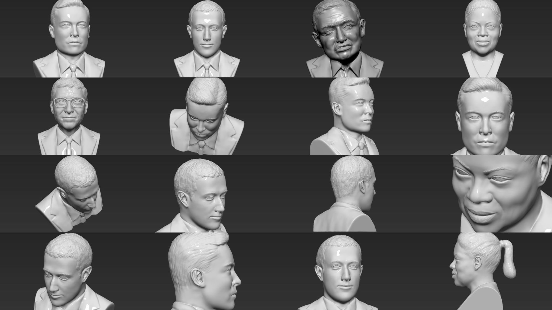 Most Influential People busts 3D printing ready