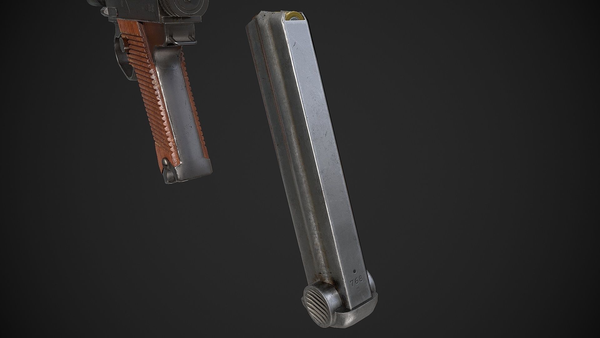 Type 14 Pistol Low-poly 3D model_13