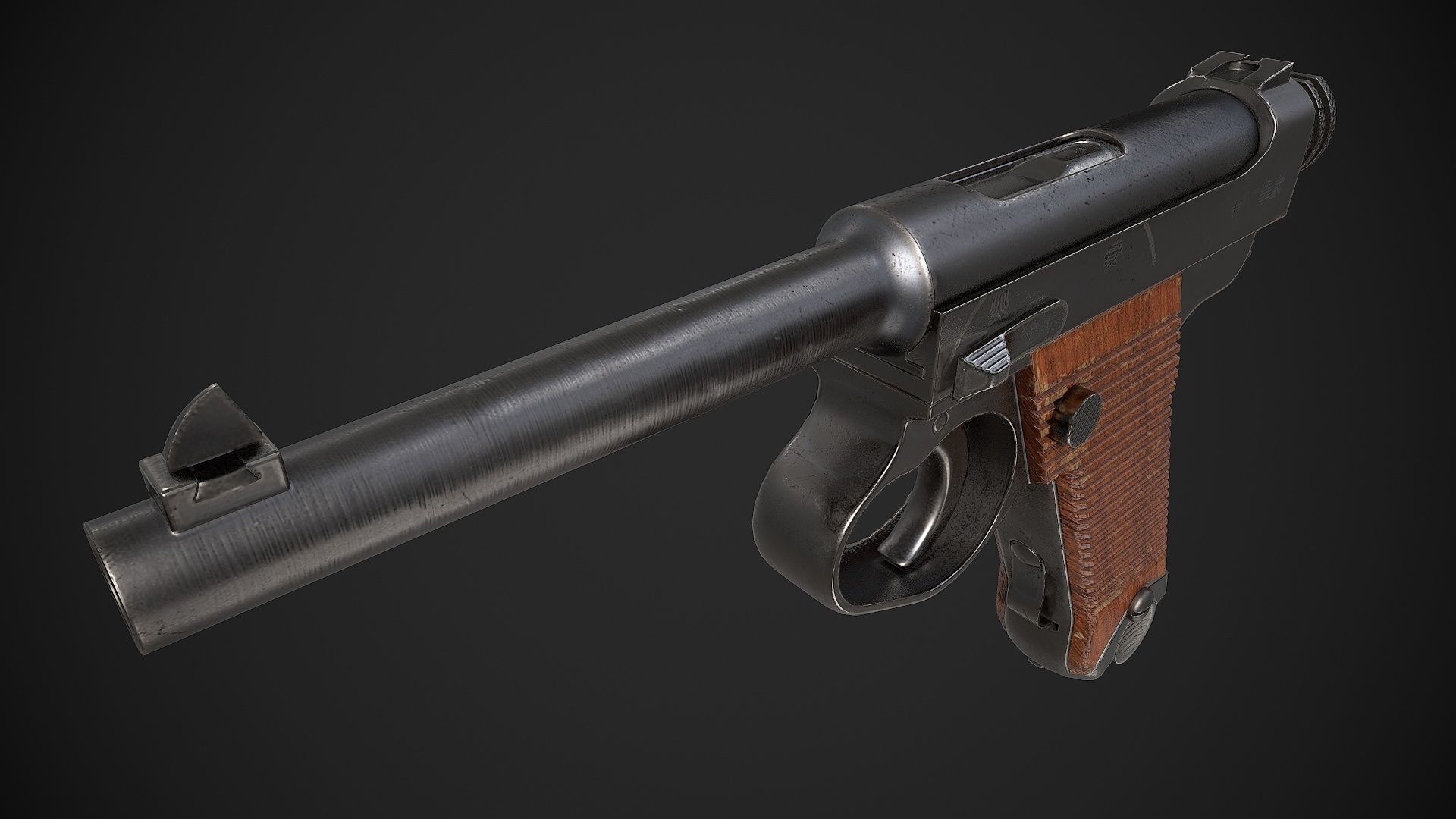 Type 14 Pistol Low-poly 3D model_5