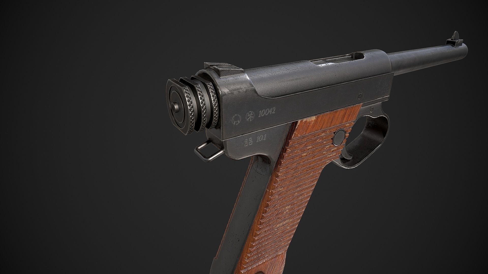 Type 14 Pistol Low-poly 3D model_7