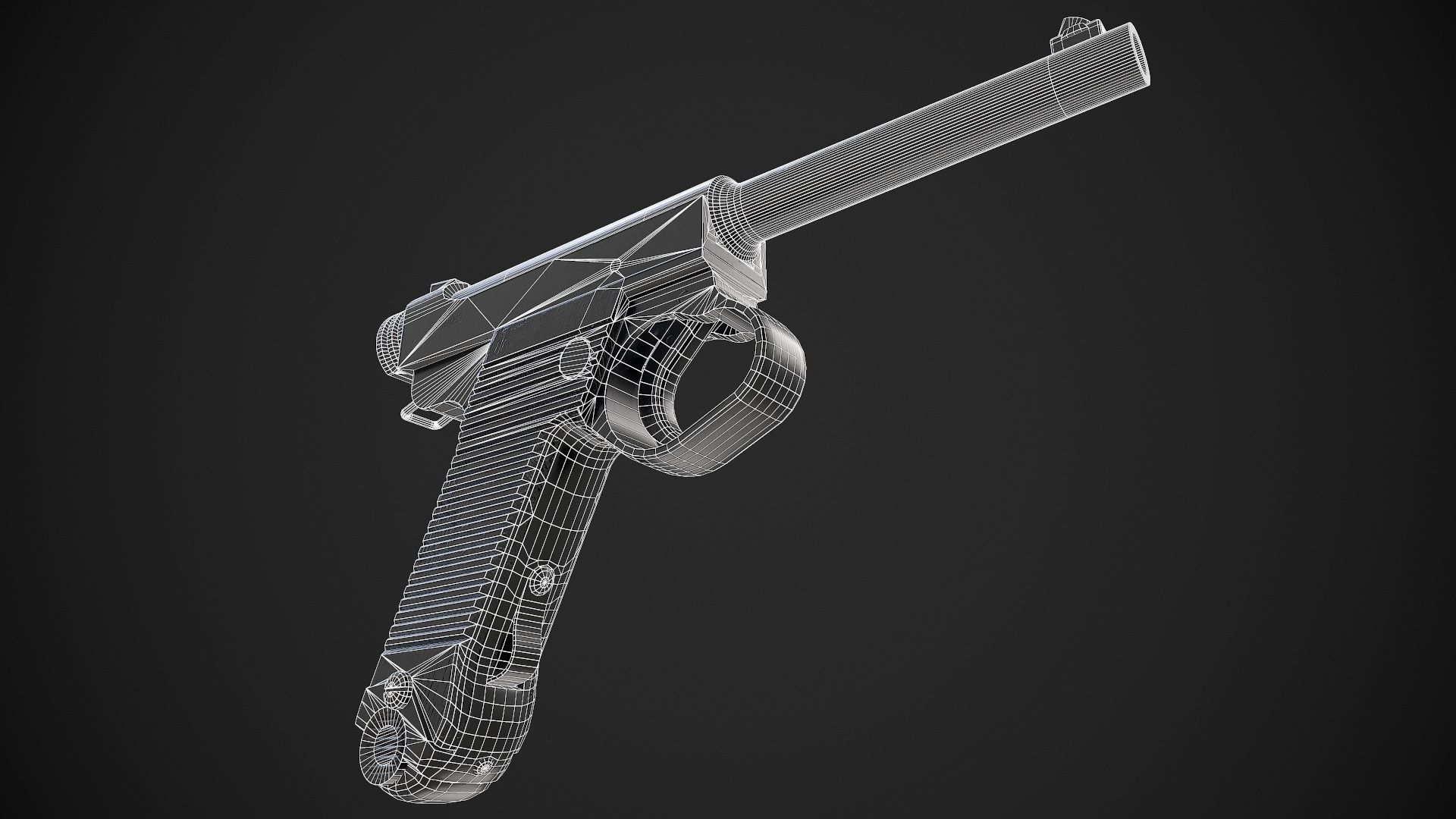 Type 14 Pistol Low-poly 3D model_18