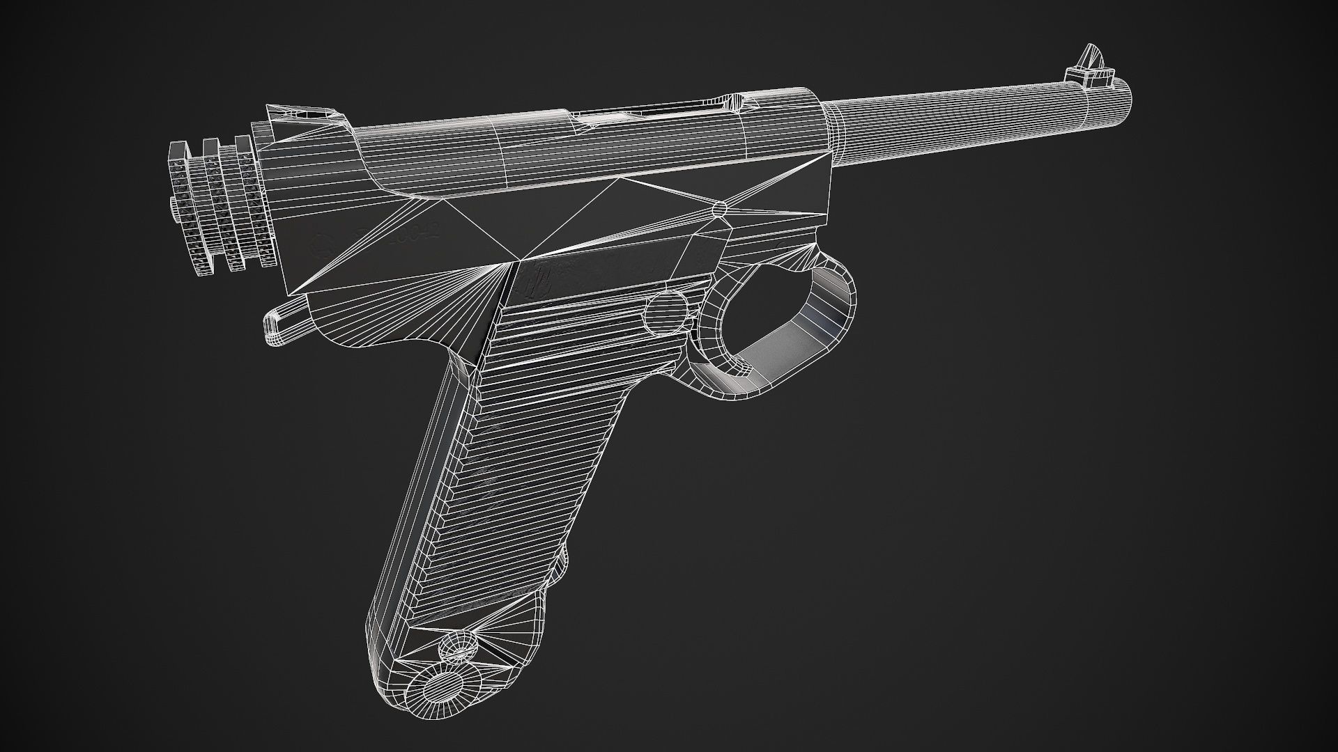 Type 14 Pistol Low-poly 3D model_17