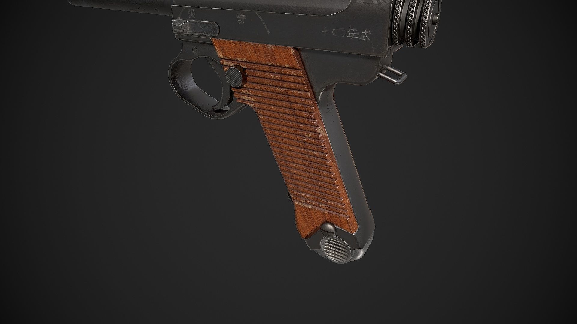 Type 14 Pistol Low-poly 3D model_9