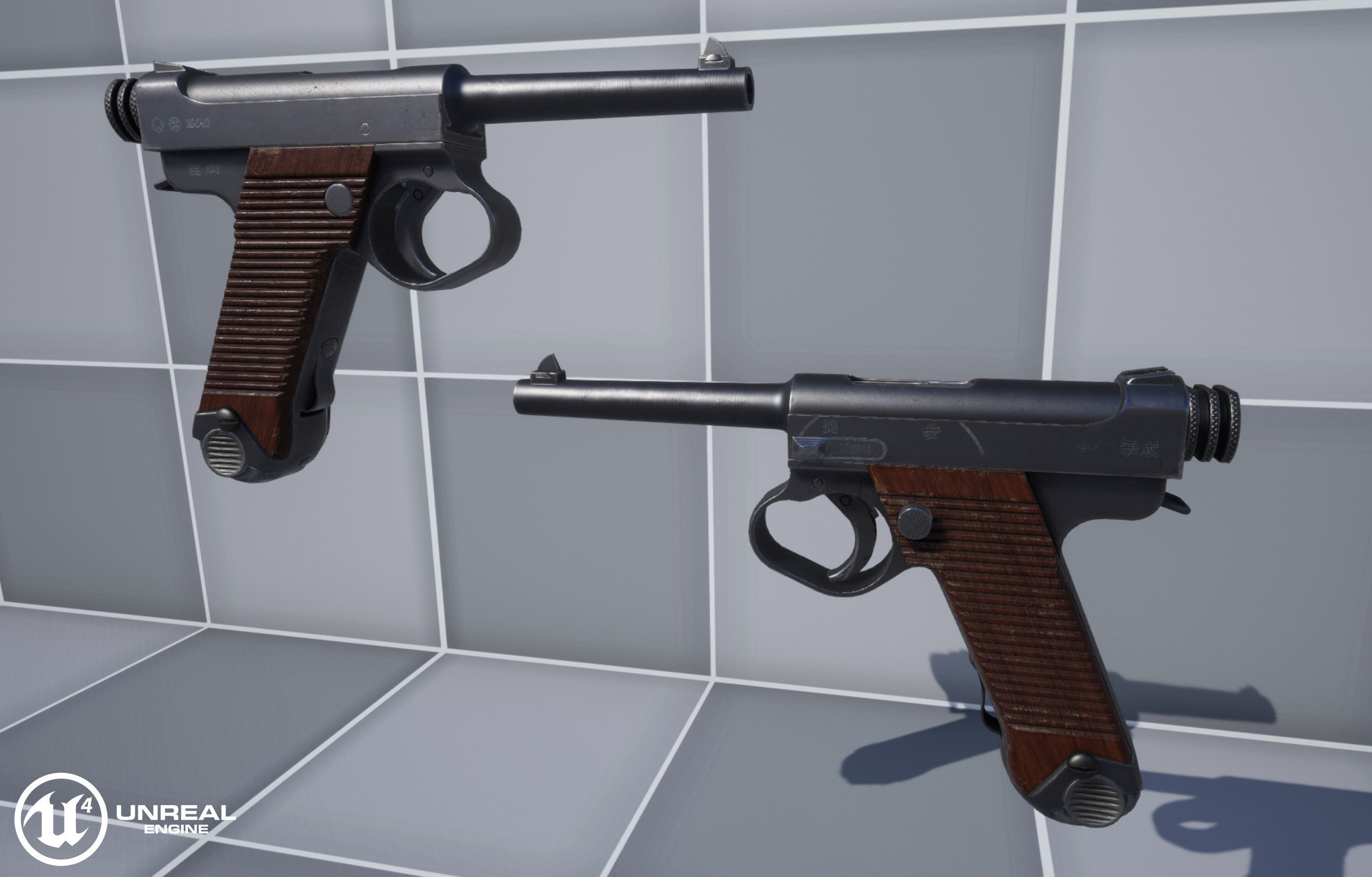Type 14 Pistol Low-poly 3D model_21