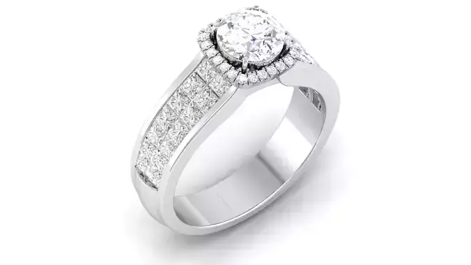 Solitaire ring 3dm stl render detail 3D print model