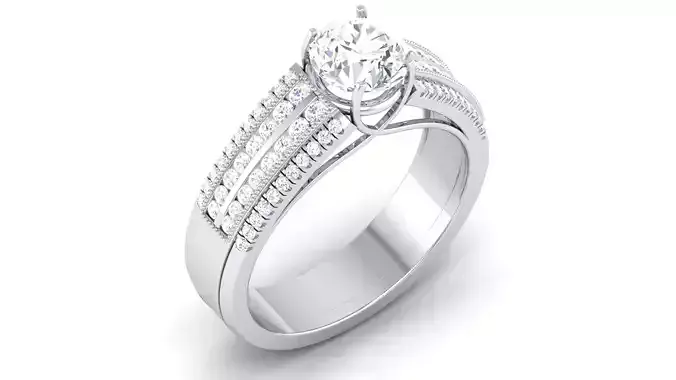 Solitaire ring 3dm stl render detail 3D print model