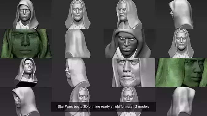 Star Wars busts 3D printing ready stl obj formats 3D Model Collection