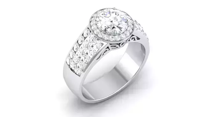 Solitaire ring 3dm stl render detail 3D print model