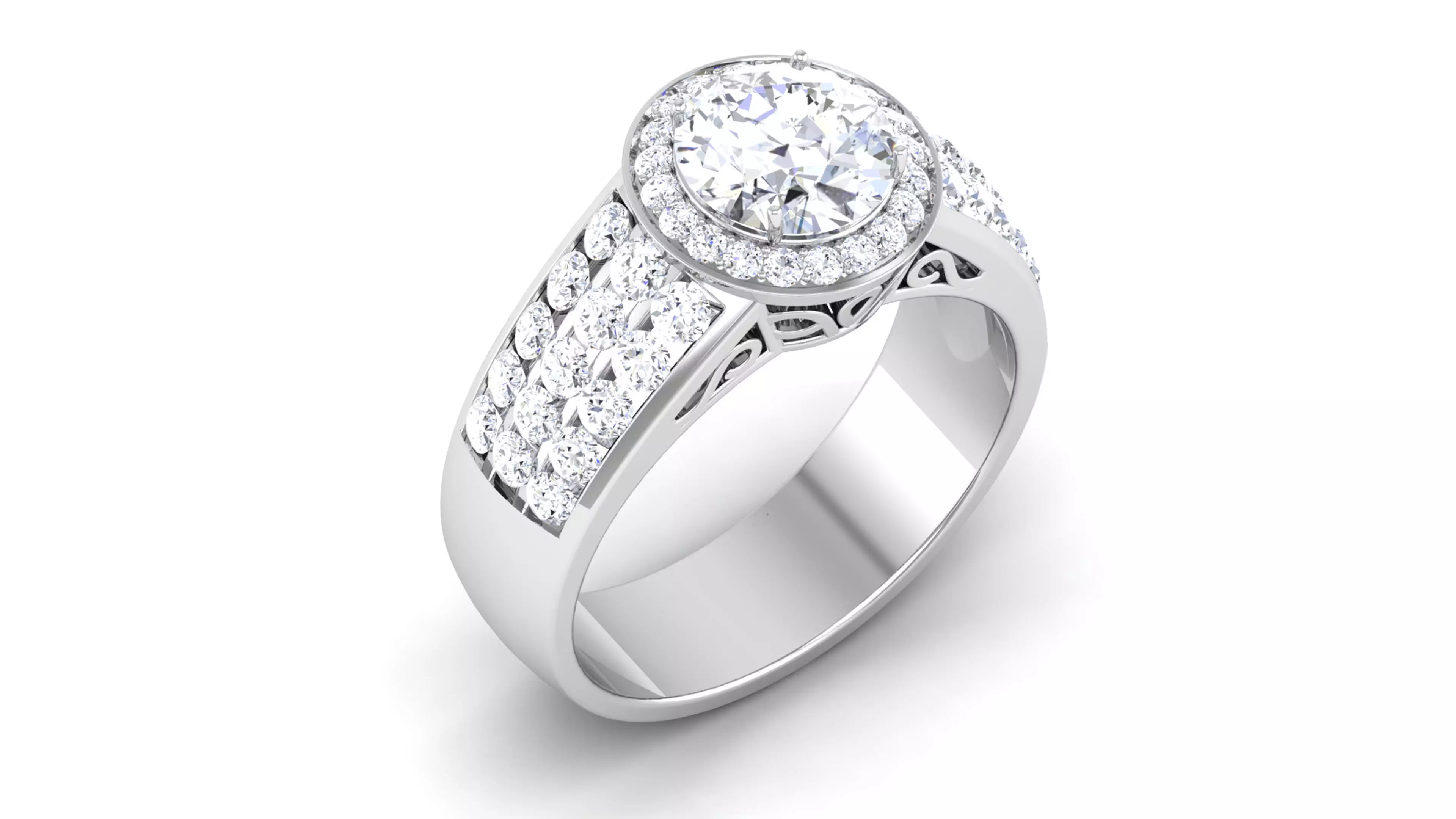 Solitaire ring 3dm stl render detail 3D print model 3D print model_0