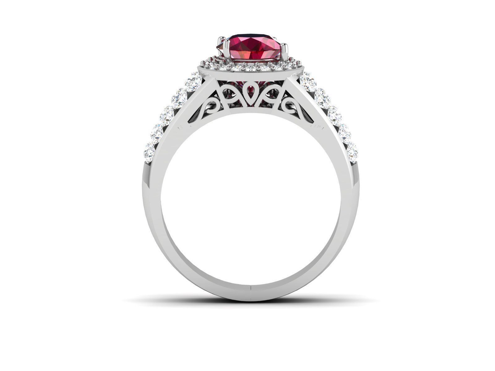 Solitaire ring 3dm stl render detail 3D print model 3D print model_4