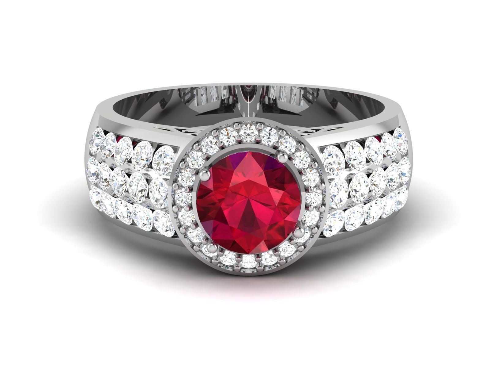 Solitaire ring 3dm stl render detail 3D print model 3D print model_9