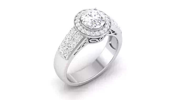 Solitaire ring 3dm stl render detail 3D print model