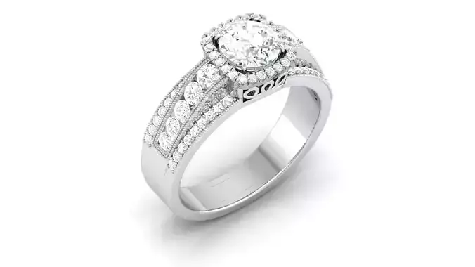 Solitaire ring 3dm stl render detail 3D print model