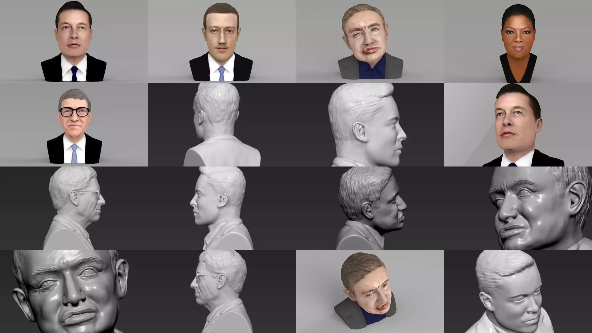 Most Influential People ready for full color 3D printing 3D Model Collection_0
