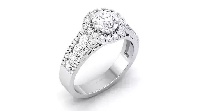 Solitaire ring 3dm stl render detail 3D print model