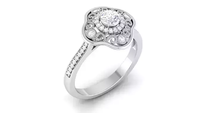 Solitaire ring 3dm stl render detail 3D print model