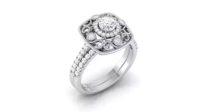 Solitaire ring 3dm stl render detail 3D print model