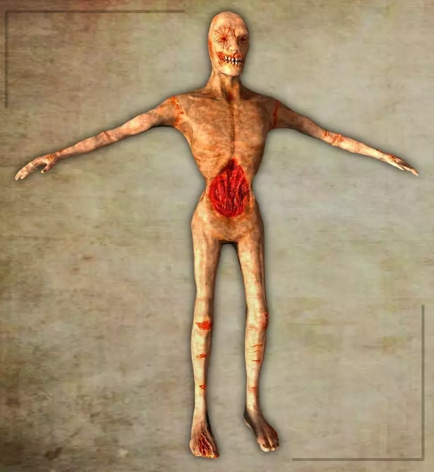 Undead 3D Model human with bloody stomach Low-poly 3D model_0