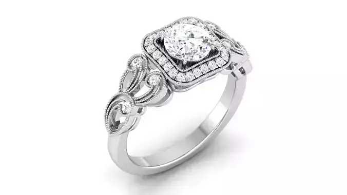 Solitaire ring 3dm stl render detail 3D print model