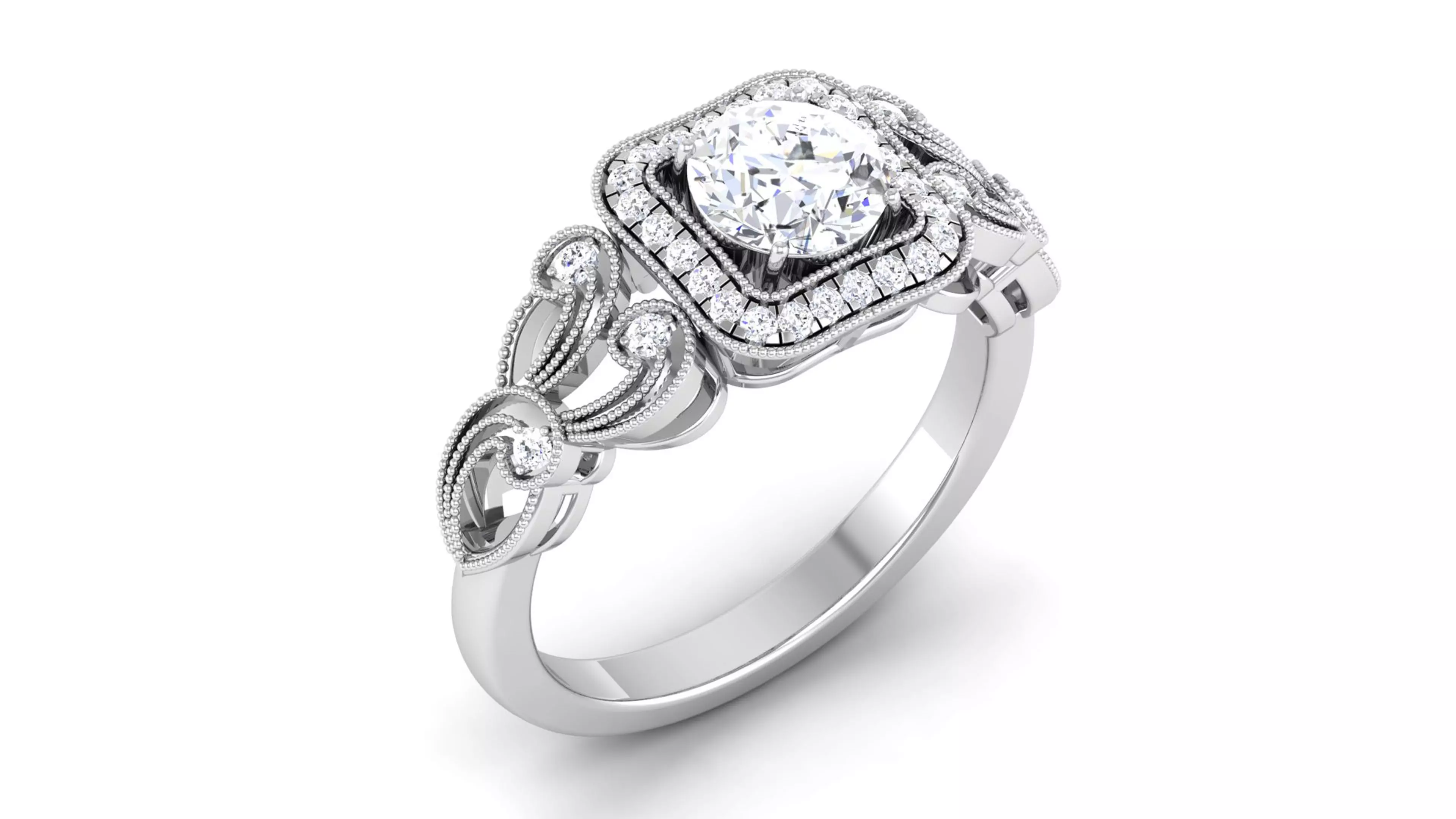 Solitaire ring 3dm stl render detail 3D print model 3D print model_0