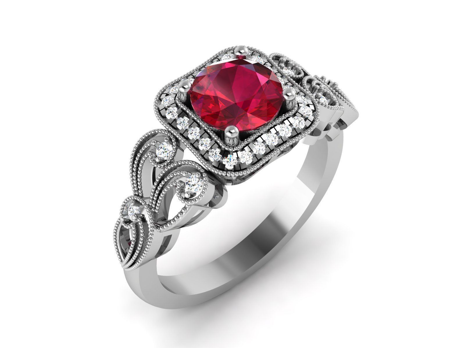 Solitaire ring 3dm stl render detail 3D print model 3D print model_1