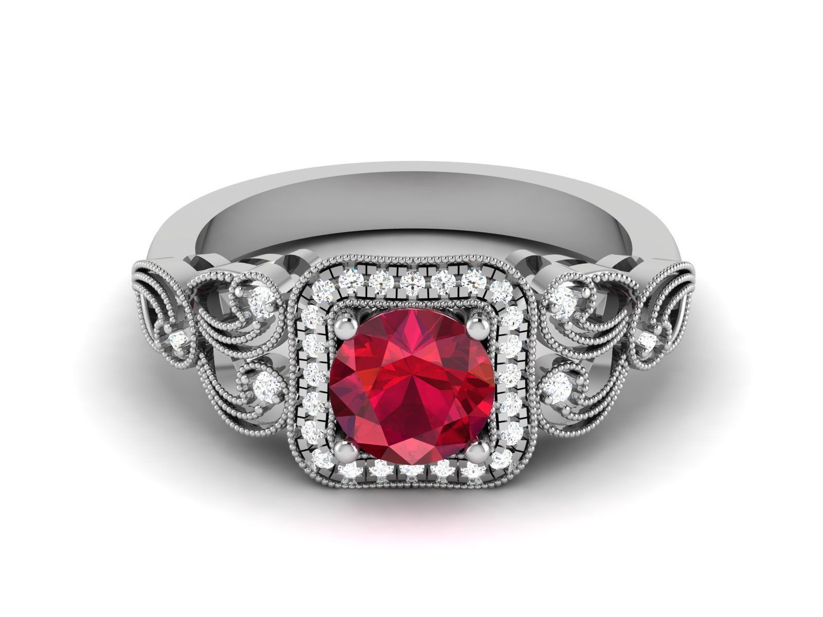 Solitaire ring 3dm stl render detail 3D print model 3D print model_2