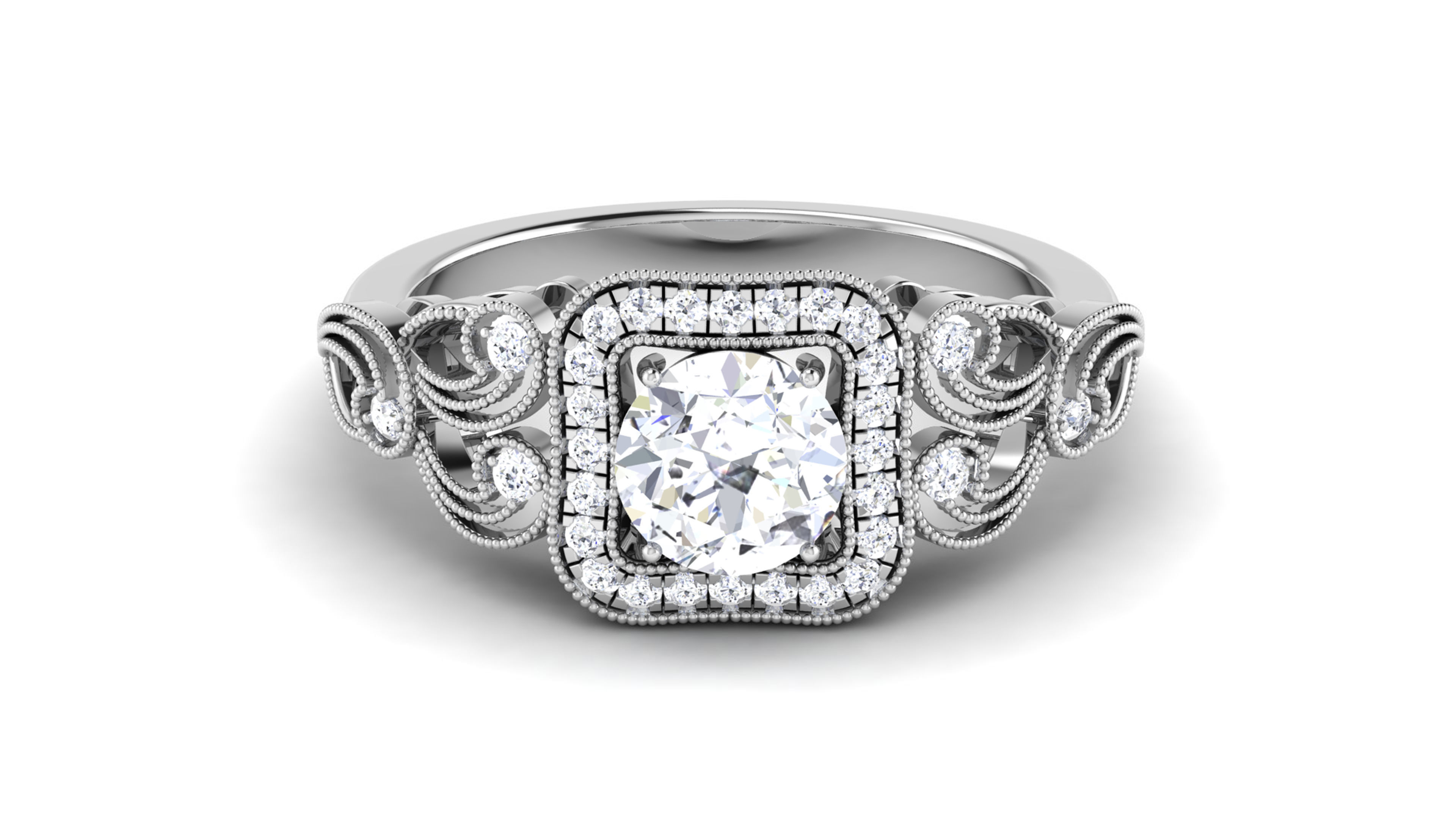 Solitaire ring 3dm stl render detail 3D print model 3D print model_12