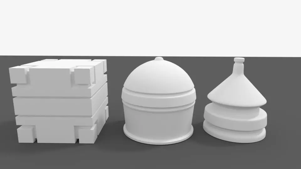 Test model tower and box Free 3D model