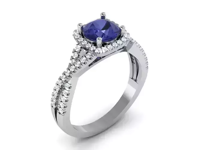 Solitaire ring 3dm stl render detail 3D print model