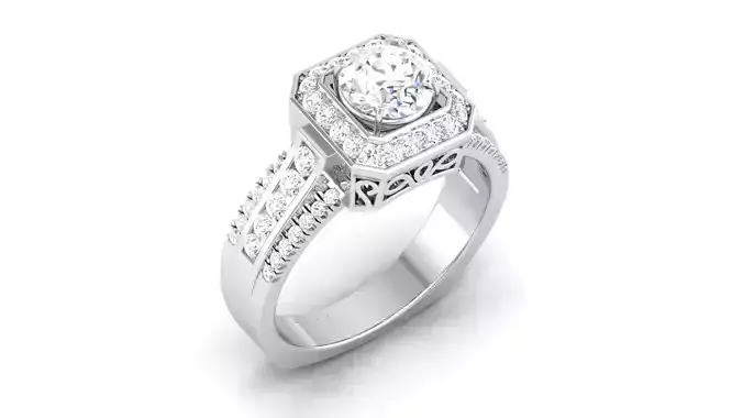 Solitaire ring 3dm stl render detail 3D print model