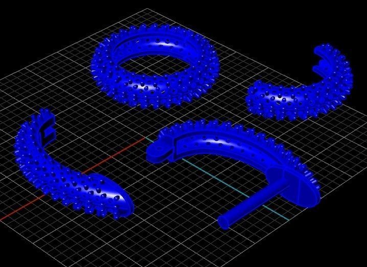 Earrings chains 3D print model_3