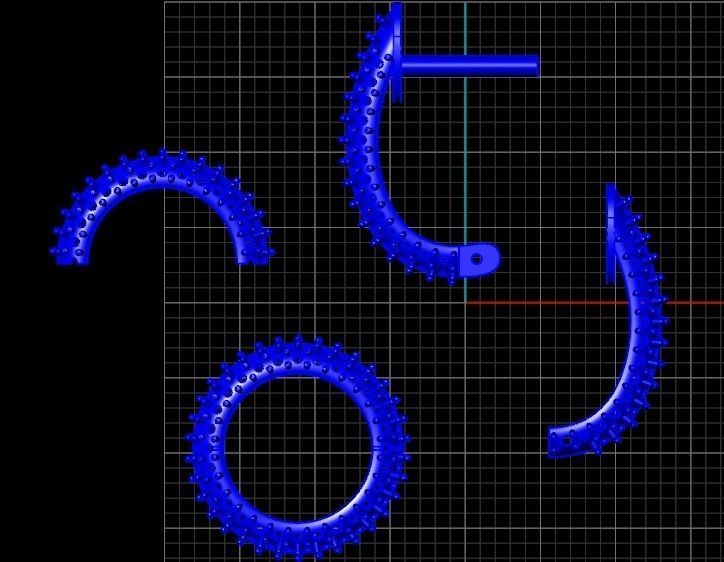 Earrings chains 3D print model_4