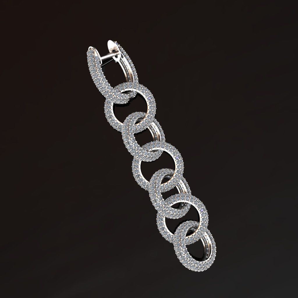 Earrings chains 3D print model_1