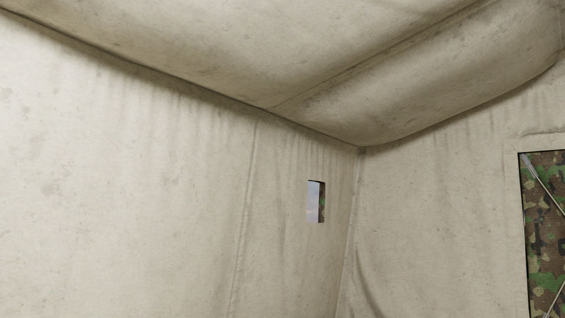 Army tent 3 color options Low-poly 3D model_5