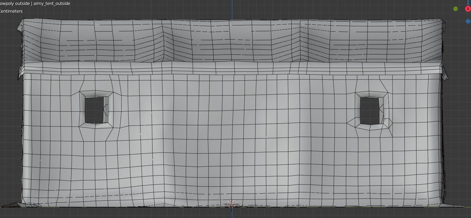 Army tent 3 color options Low-poly 3D model_22