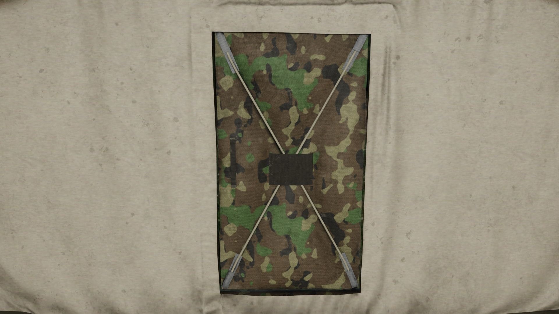 Army tent 3 color options Low-poly 3D model_4