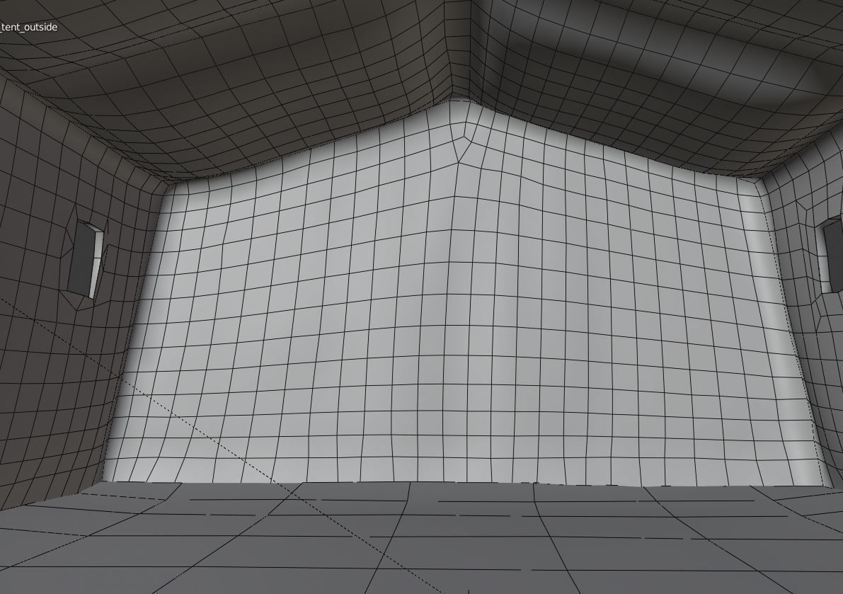 Army tent 3 color options Low-poly 3D model_21