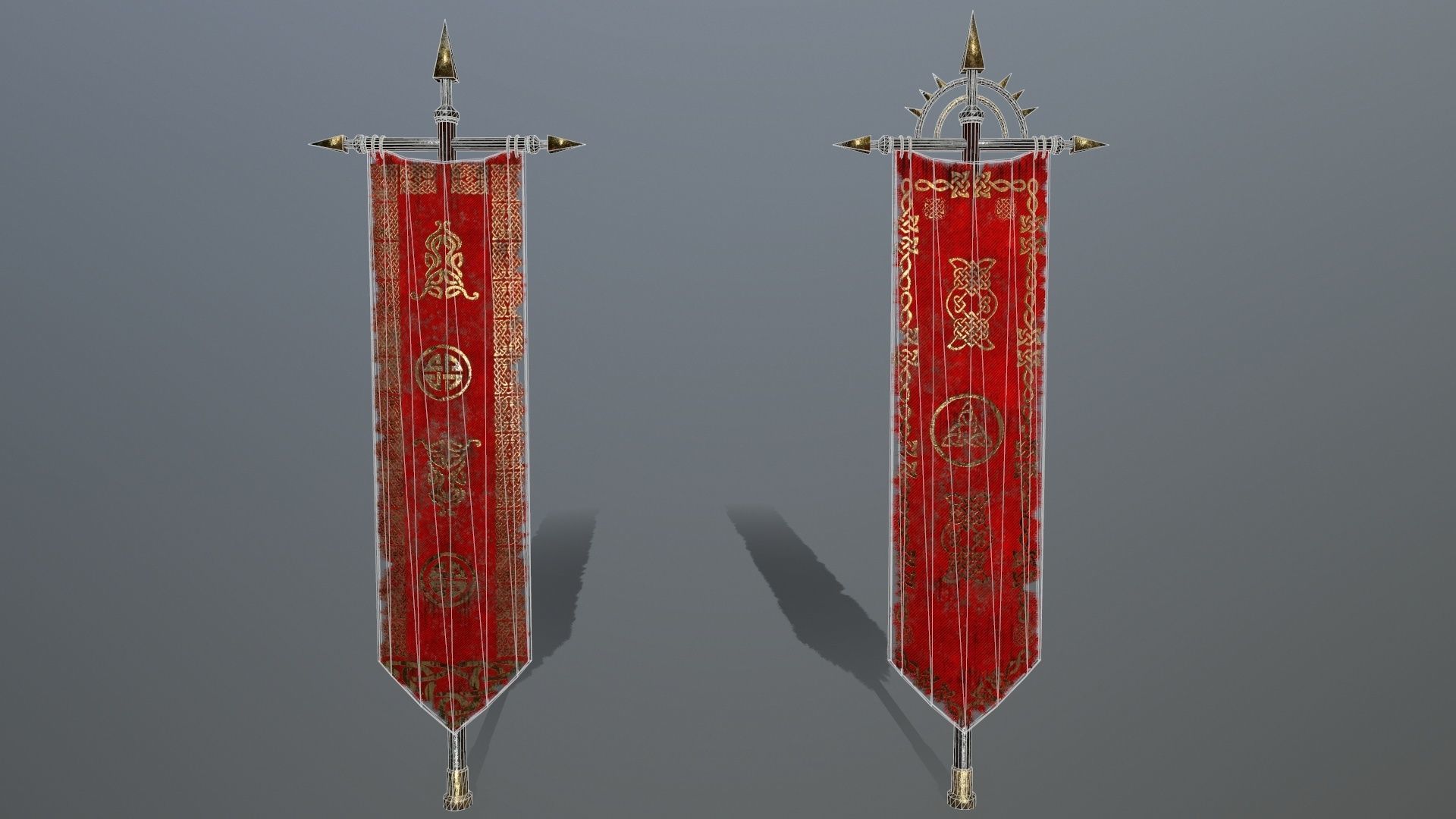 flag 1 chinese banners Low-poly 3D model_11