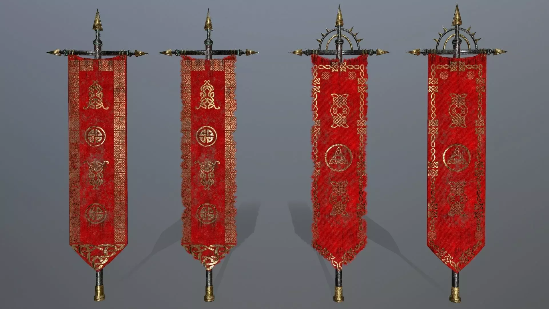 flag 1 chinese banners Low-poly 3D model_0