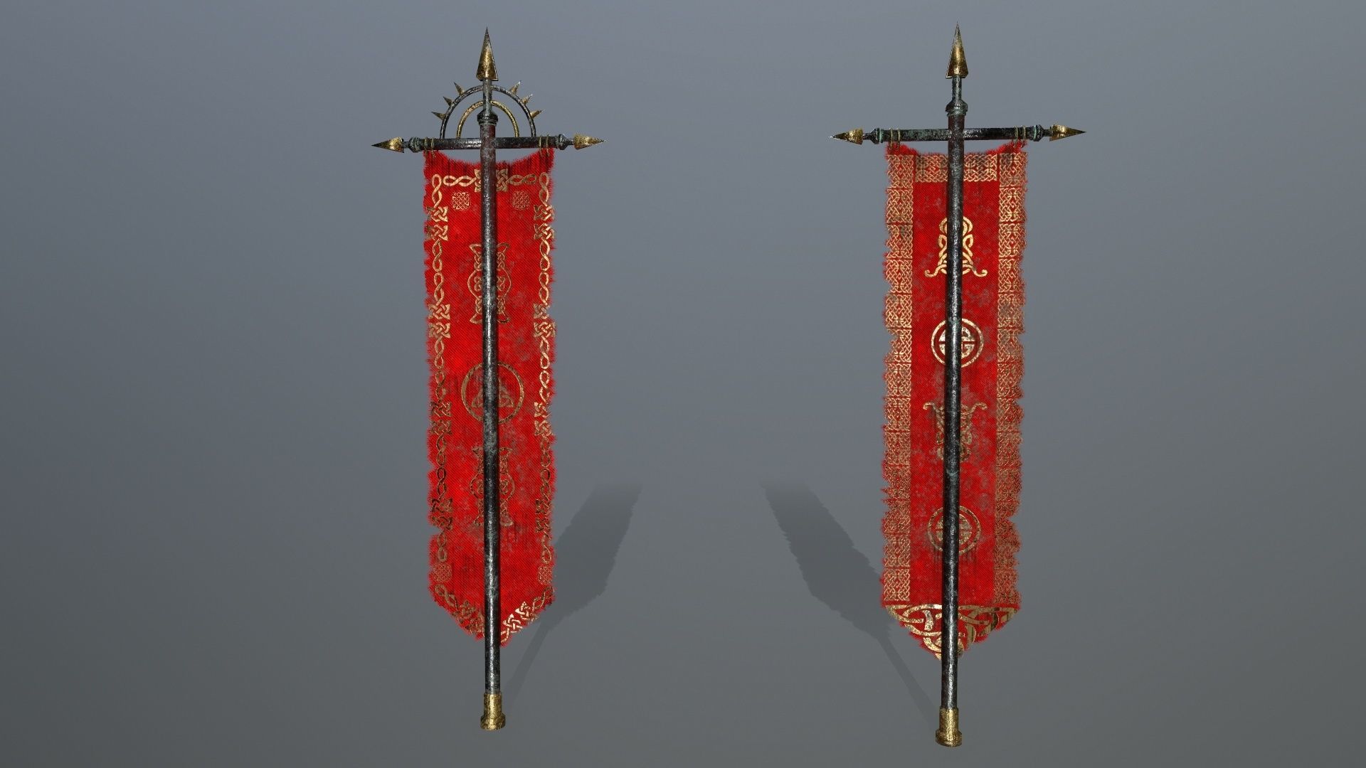 flag 1 chinese banners Low-poly 3D model_6