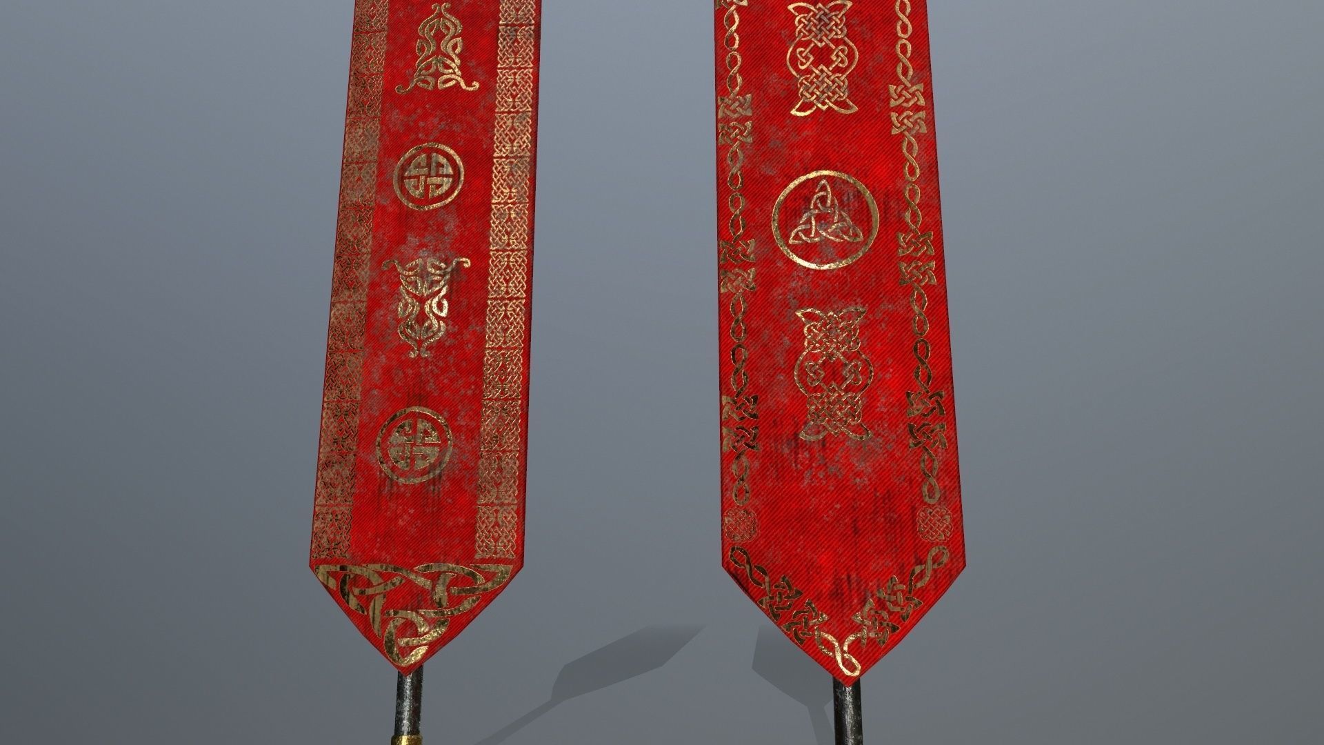 flag 1 chinese banners Low-poly 3D model_8