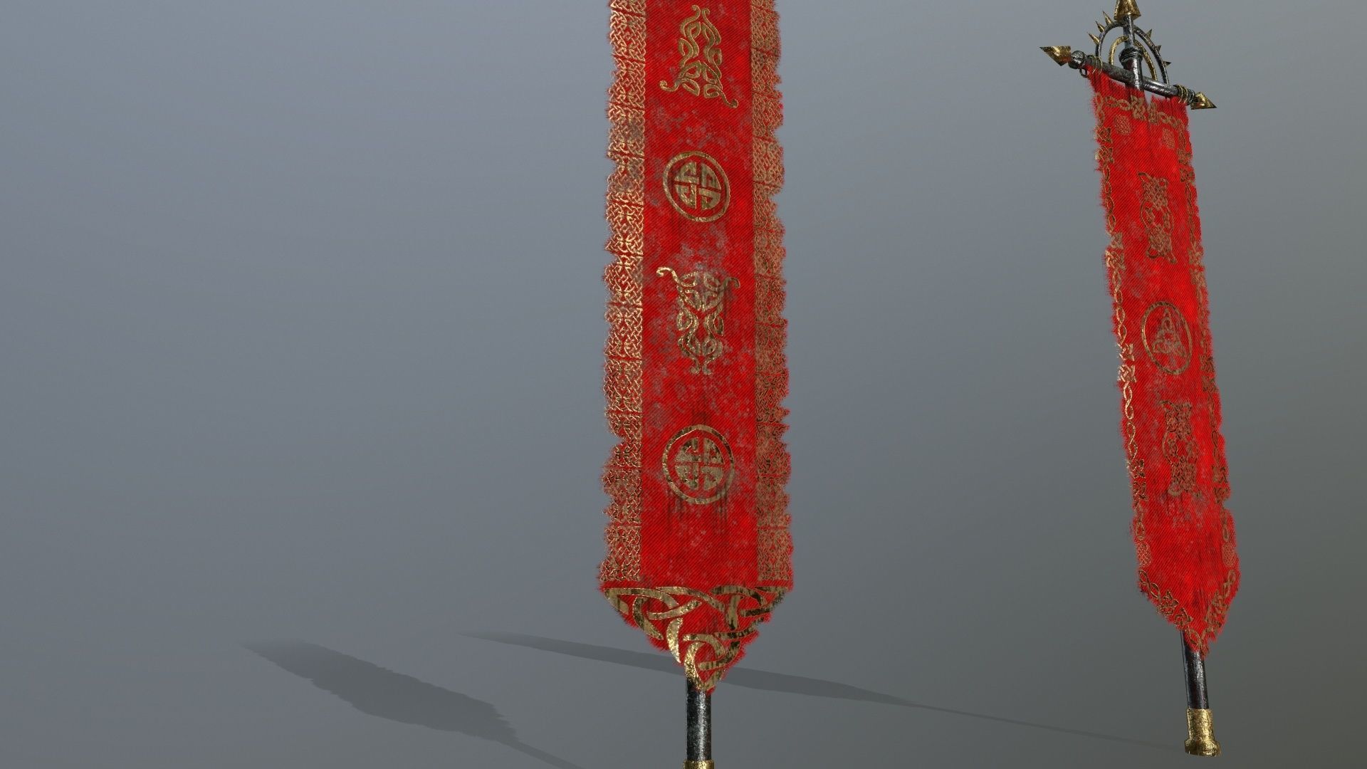 flag 1 chinese banners Low-poly 3D model_4