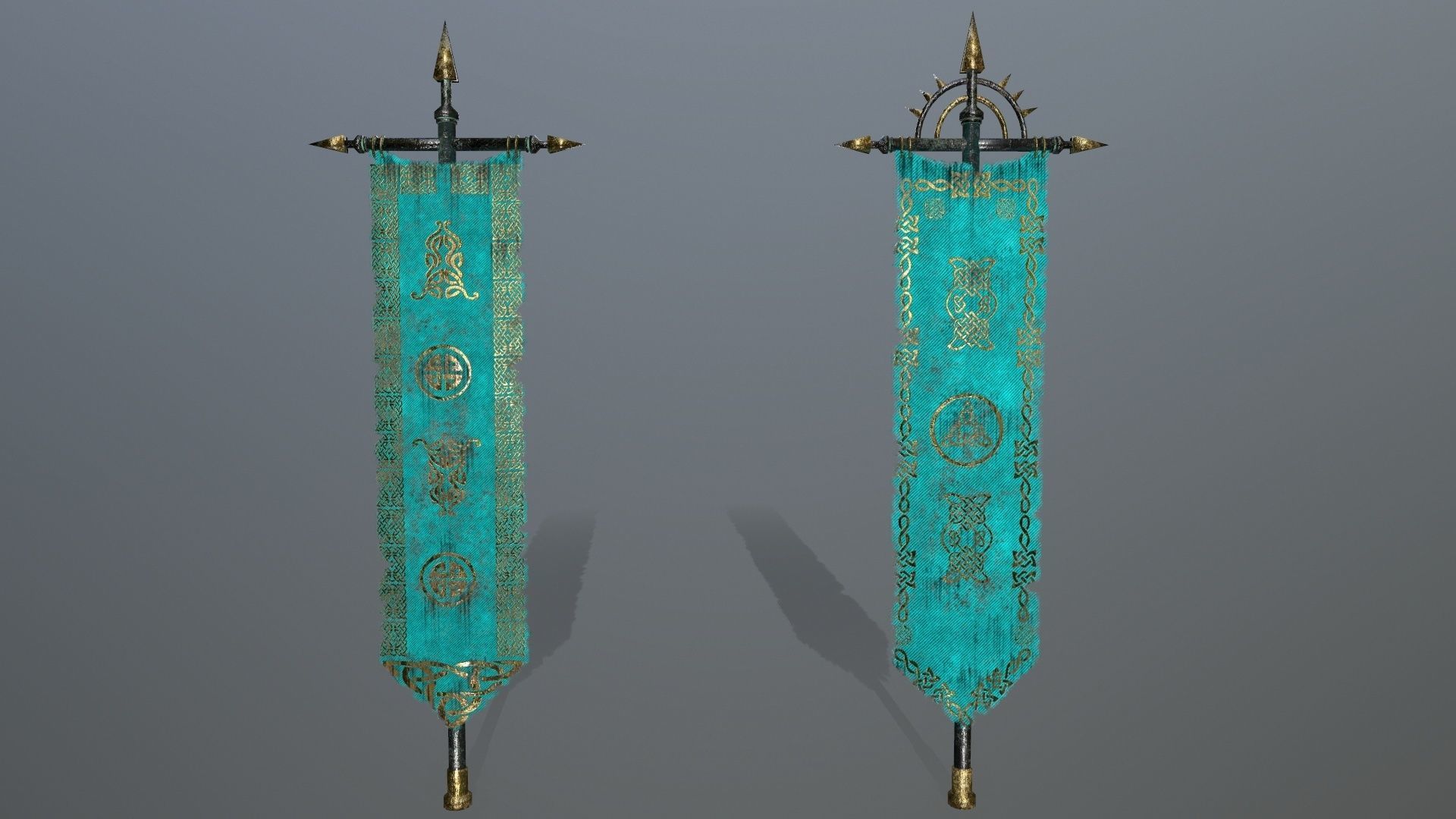 flag  3 Low-poly 3D model_1