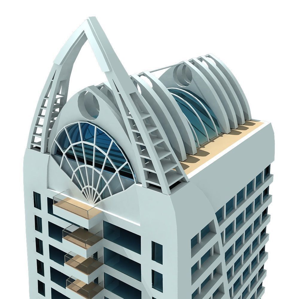 Dubai Arch Tower 3D model_4
