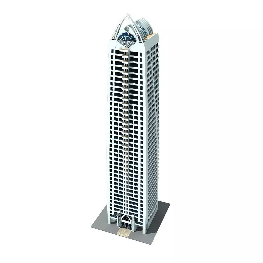Dubai Arch Tower 3D model_0