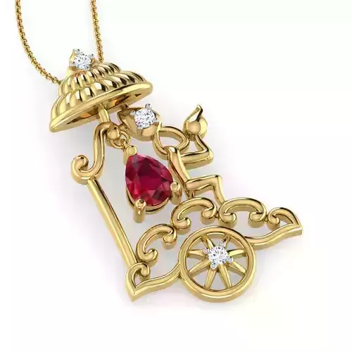 Krishna Chariot Pendant 