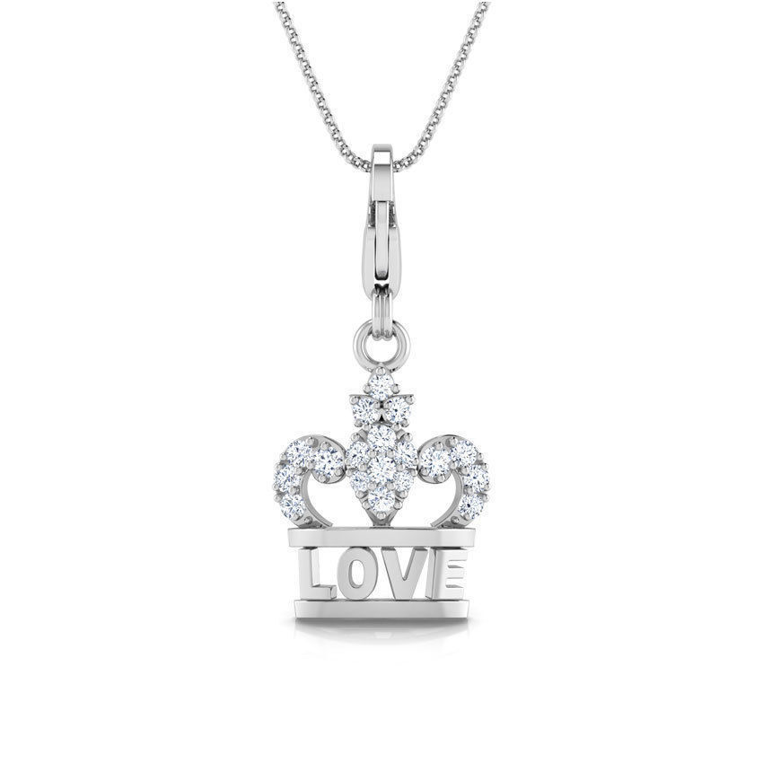 Love Crown Charm Pendant 3D print model_15