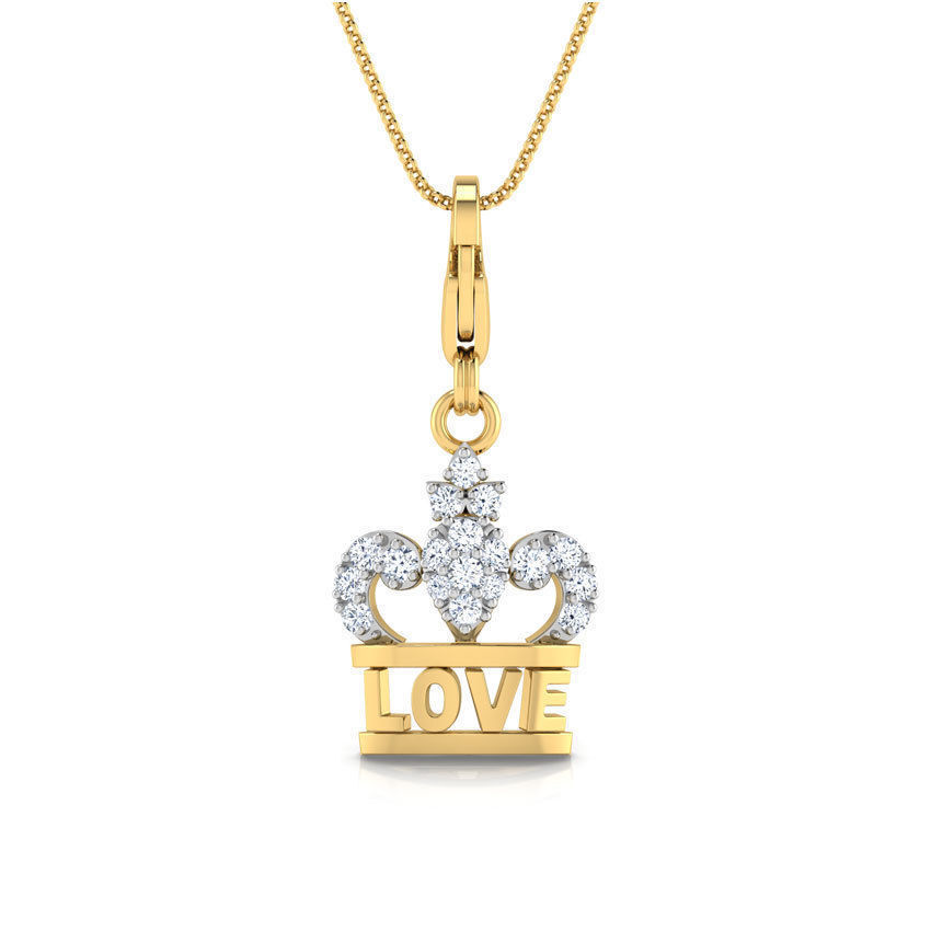 Love Crown Charm Pendant 3D print model_14