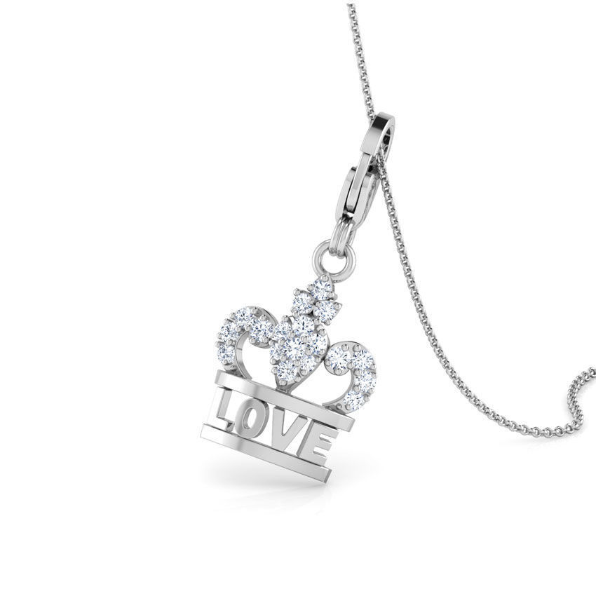Love Crown Charm Pendant 3D print model_10