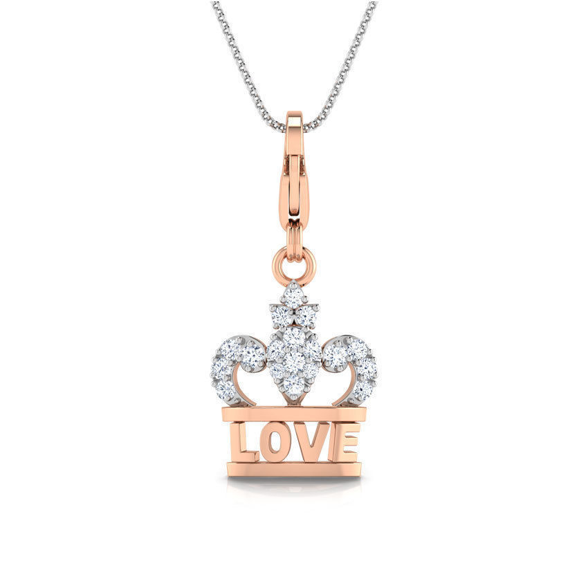 Love Crown Charm Pendant 3D print model_16